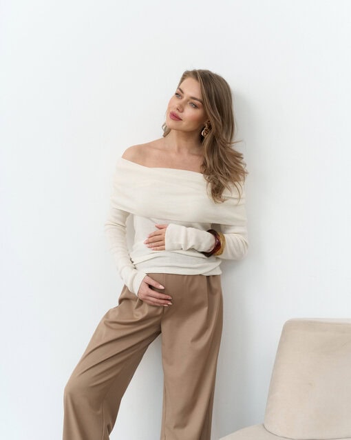 Кремовый лонгслив с открытыми плечами Gina — изображение 13