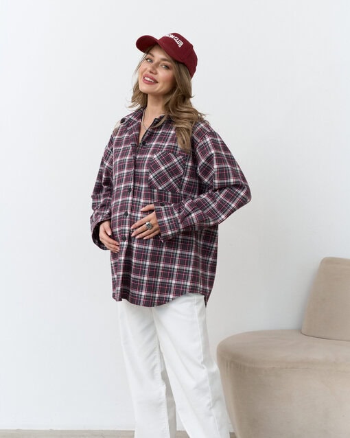 Бордовая фланелевая рубашка в клетку Country — изображение 3