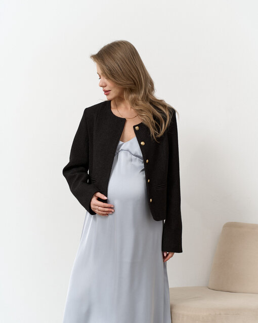 Черный жакет из ткани-букле Gale — изображение 7