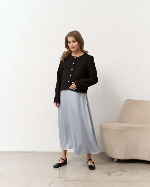 Черный жакет из ткани-букле Gale — изображение 4