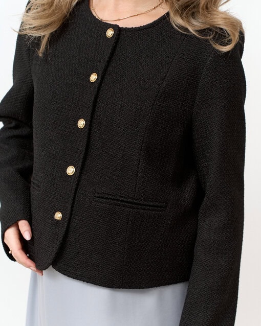 Черный жакет из ткани-букле Gale — изображение 2