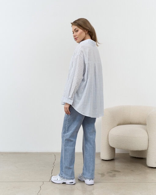 Голубая рубашка в клетку Liam — изображение 7