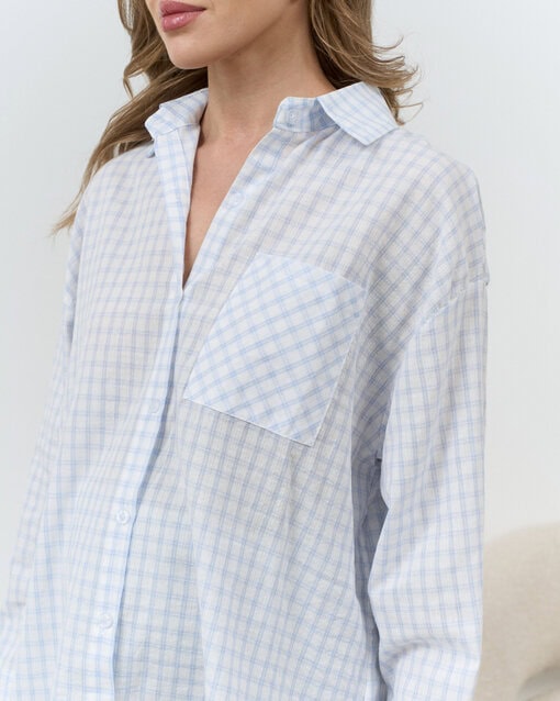 Голубая рубашка в клетку Liam — изображение 10