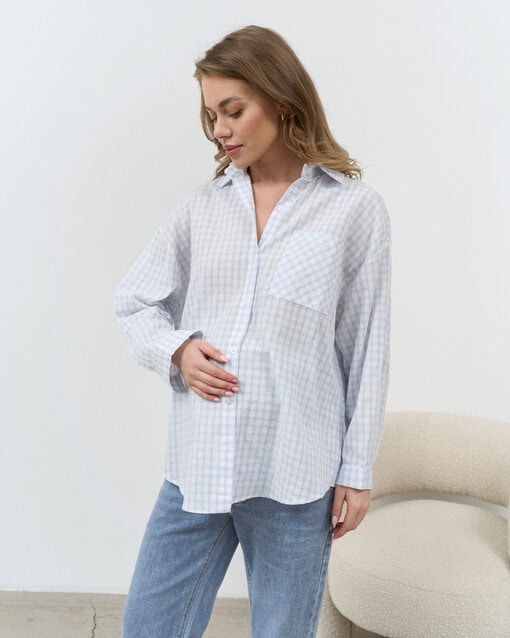 Голубая рубашка в клетку Liam — изображение 4