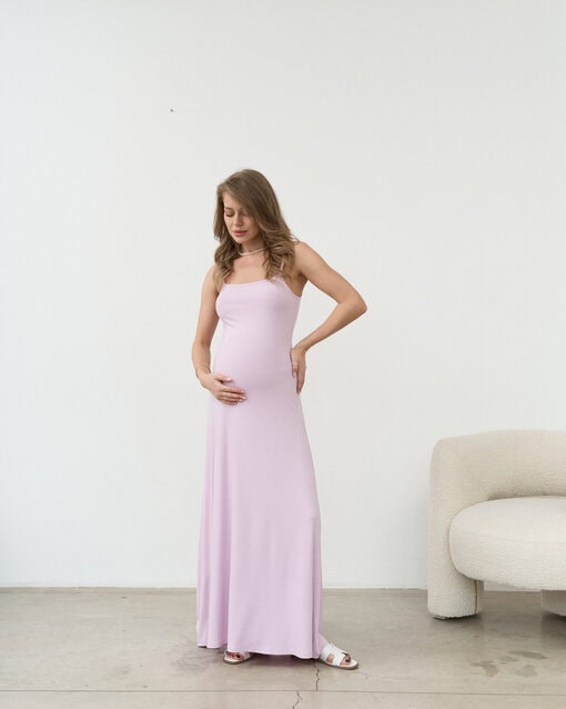 Лавандовое трикотажное макси-платье Sabi — изображение 13