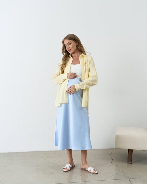 Голубая атласная юбка Kate — изображение 3