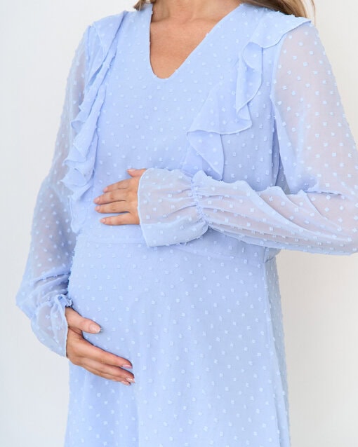 Голубое платье для будущих и кормящих мам Bogema — изображение 11