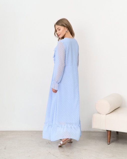 Голубое платье для будущих и кормящих мам Bogema — изображение 12