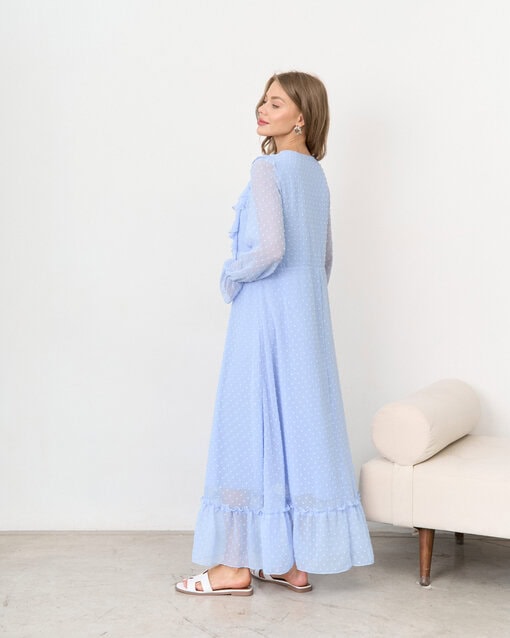 Голубое платье для будущих и кормящих мам Bogema — изображение 14