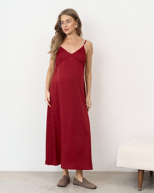 Брусничное платье для будущих и кормящих мам Karmen NEW