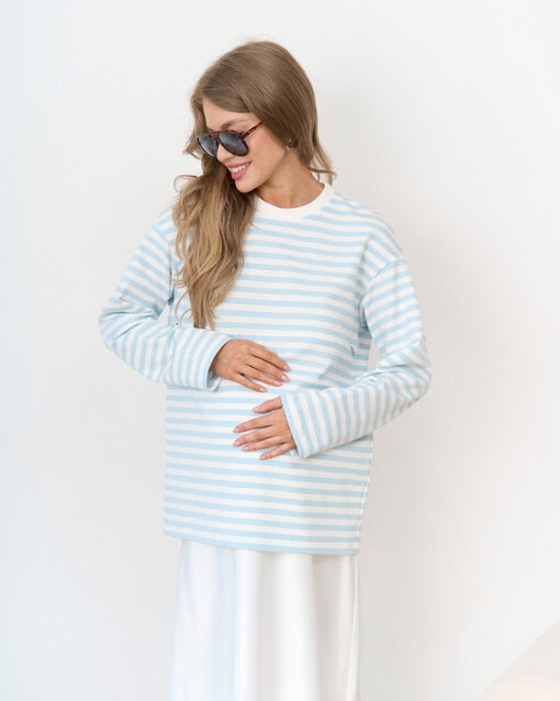 Голубая тельняшка для будущих и кормящих мам Marina New — изображение 11