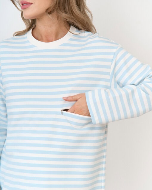 Голубая тельняшка для будущих и кормящих мам Marina New — изображение 2