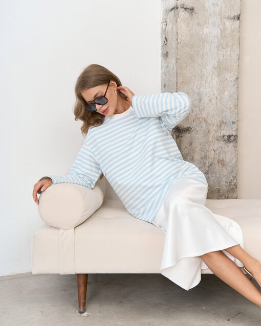 Голубая тельняшка для будущих и кормящих мам Marina New — изображение 4