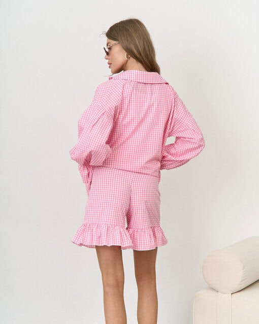 Розовые шорты в клетку для беременных Siesta — изображение 6