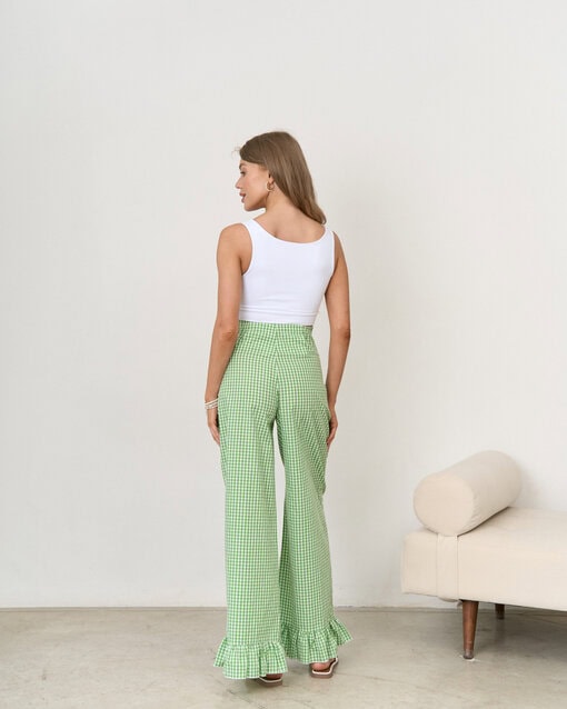 Зеленые брюки в клетку для беременных Siesta — изображение 6