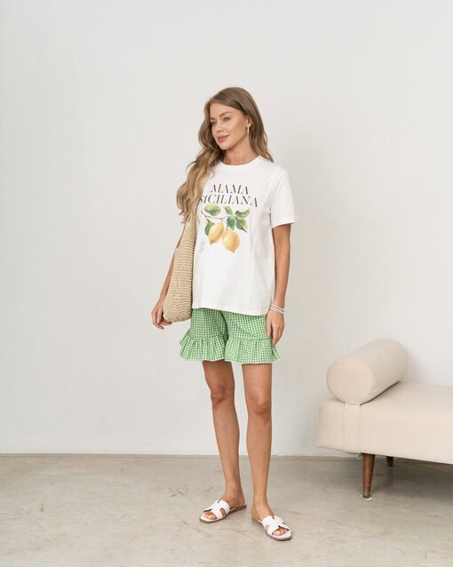 Зеленые шорты в клетку для беременных Siesta — изображение 6