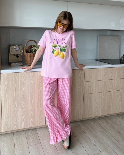 Розовая футболка для будущих и кормящих мам Mama Siciliana — изображение 14