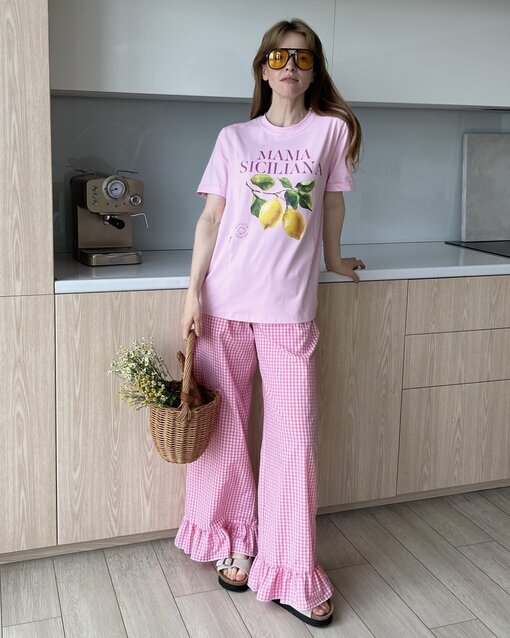 Розовая футболка для будущих и кормящих мам Mama Siciliana — изображение 12