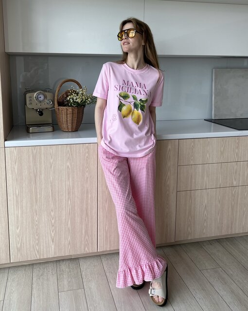 Розовая футболка для будущих и кормящих мам Mama Siciliana — изображение 11