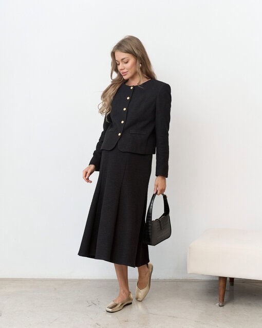 Черная твидовая юбка Gale — изображение 5