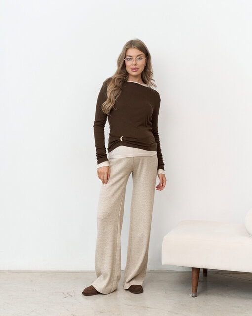 Шоколадный базовый тёплый лонгслив Klark Warm — изображение 8