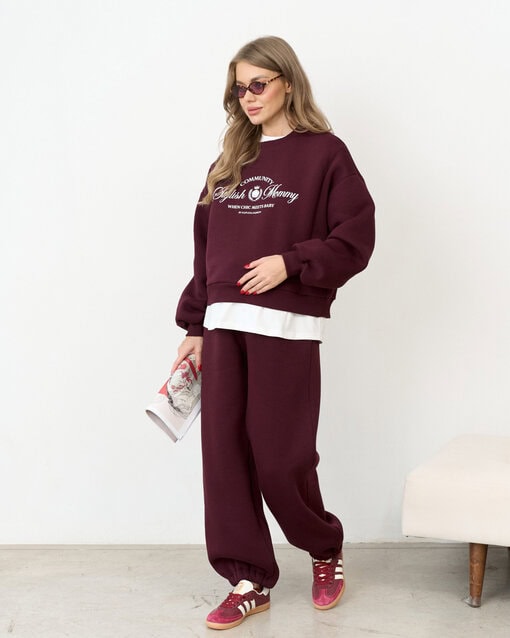 Сливовые теплые брюки для будущих и кормящих мам Trix Warm — изображение 2