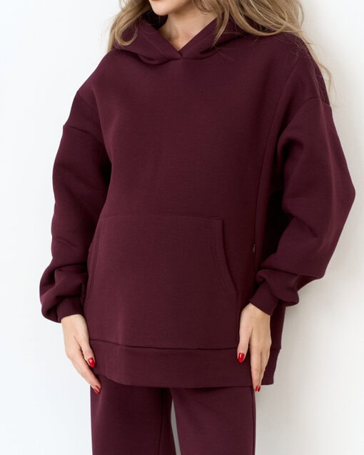 Сливовое теплое худи для будущих и кормящих мам Juna Warm — изображение 8