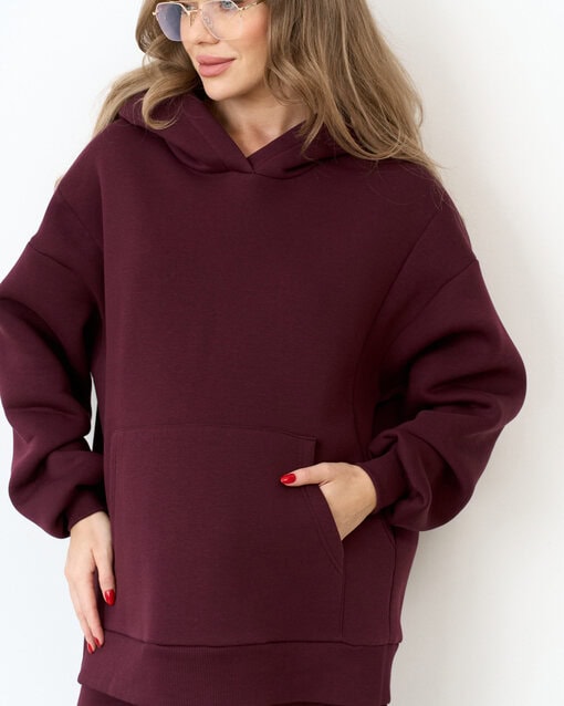 Сливовое теплое худи для будущих и кормящих мам Juna Warm — изображение 5