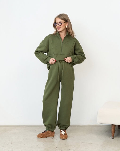 Теплые брюки в цвете хаки для будущих и кормящих мам Trix Warm — изображение 6