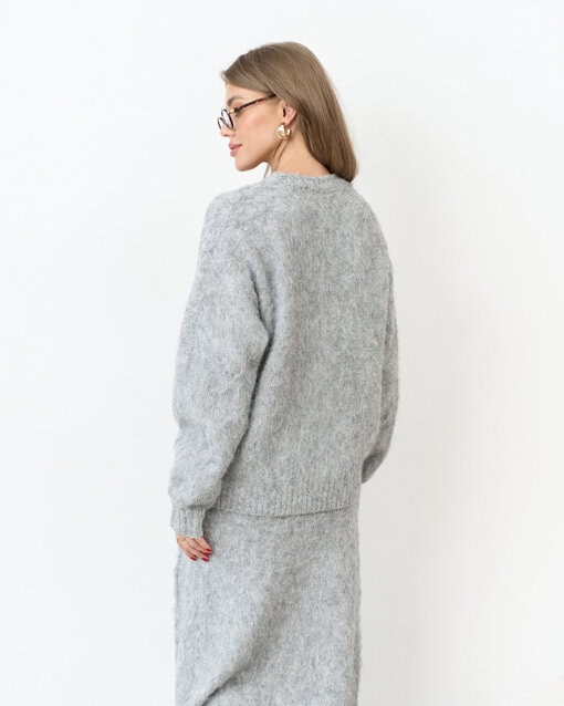 Серый трикотажный комплект с кардиганом Aura — изображение 14