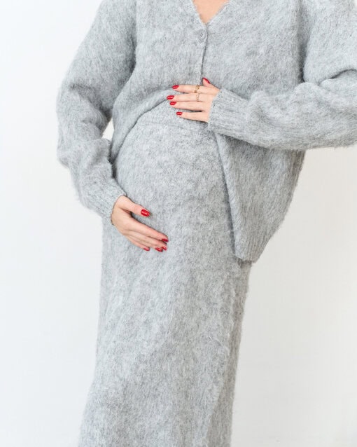 Серый трикотажный комплект с кардиганом Aura — изображение 2