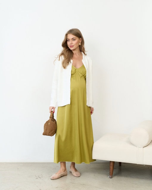 Оливковое платье для будущих и кормящих мам Karmen NEW — изображение 10
