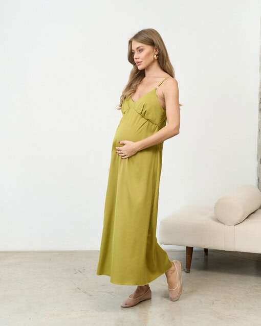 Оливковое платье для будущих и кормящих мам Karmen NEW — изображение 4