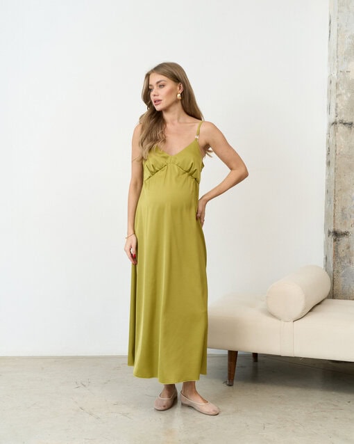 Оливковое платье для будущих и кормящих мам Karmen NEW — изображение 7