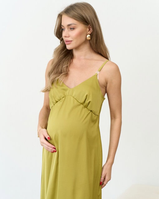 Оливковое платье для будущих и кормящих мам Karmen NEW — изображение 3