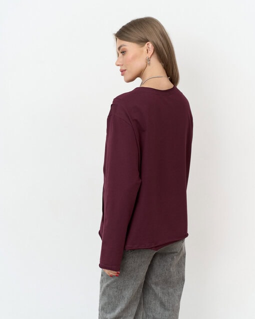 Сливовый лонгслив для будущих и кормящих мам Agata — изображение 12
