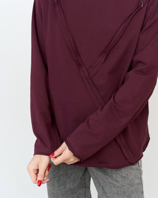Сливовый лонгслив для будущих и кормящих мам Agata — изображение 7