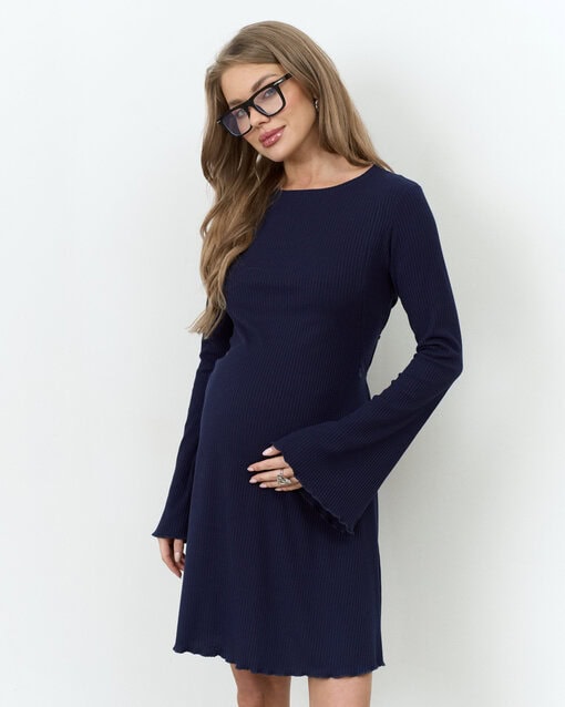 Синее мини-платье для будущих и кормящих мам Erica — изображение 12