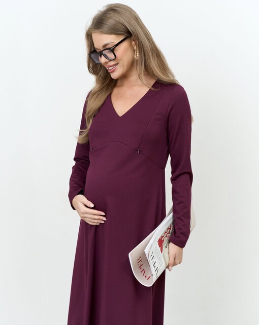 Сливовое платье для будущих и кормящих мам Azalia — изображение 4