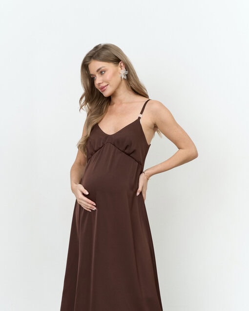 Шоколадное платье для будущих и кормящих мам Karmen NEW — изображение 4