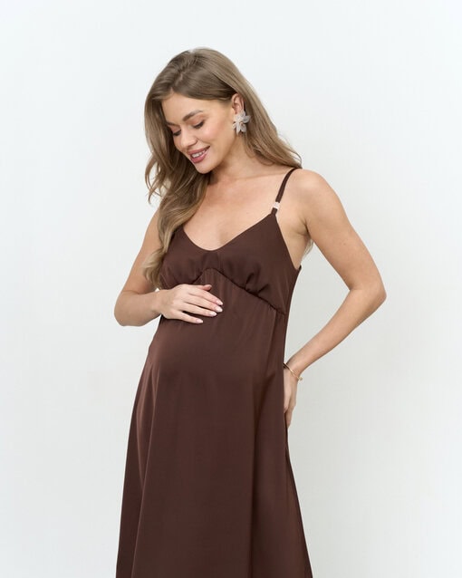 Шоколадное платье для будущих и кормящих мам Karmen NEW — изображение 8