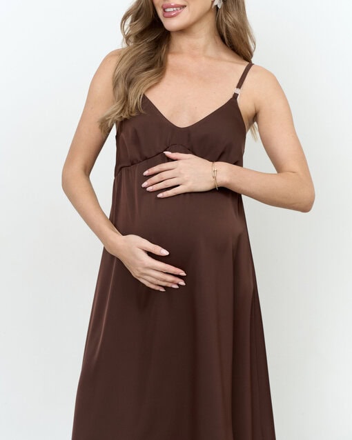 Шоколадное платье для будущих и кормящих мам Karmen NEW — изображение 7