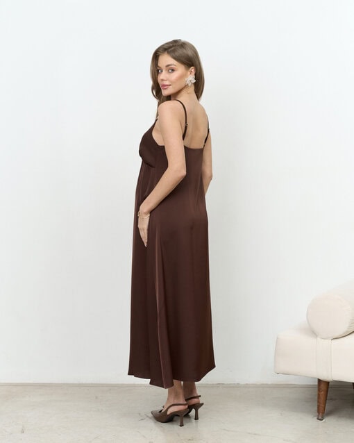 Шоколадное платье для будущих и кормящих мам Karmen NEW — изображение 11