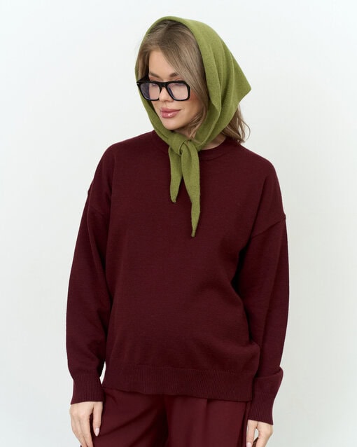 Зеленая вязаная косынка Wolly — изображение 4