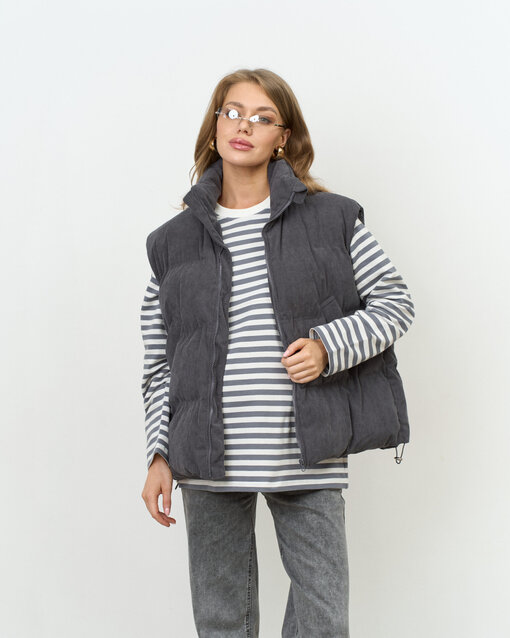 Вельветовый графитовый жилет Weekend — изображение 4