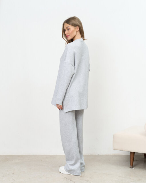 Серо-голубые теплые брюки Trendy на невысокий рост — изображение 6