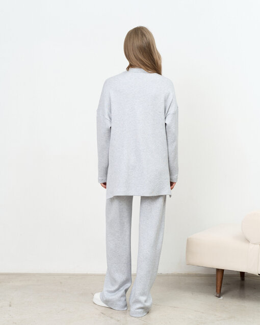Серо-голубой тёплый джемпер Trendy на невысокий рост — изображение 12