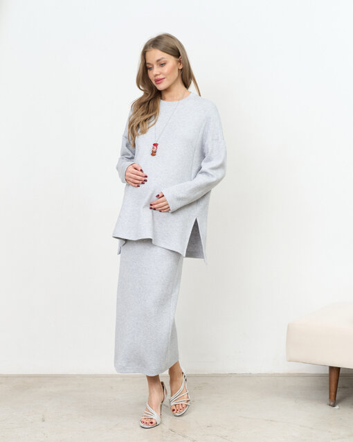 Серо-голубая теплая юбка Trendy на невысокий рост — изображение 5