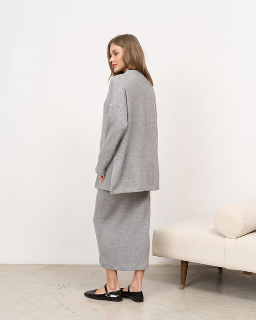 Темно-серая теплая юбка для будущих и кормящих мам Trendy — изображение 5