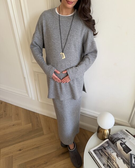 Темно-серая теплая юбка для будущих и кормящих мам Trendy — изображение 2